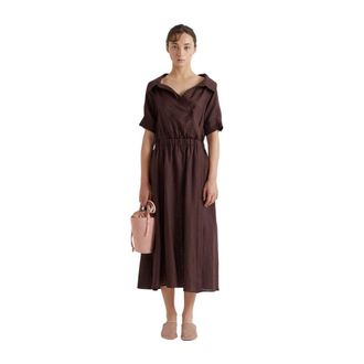 Meimeij Shirt Kleedjes - Dames - Shirt Kleedjes - Bruin - L - Kleedjes