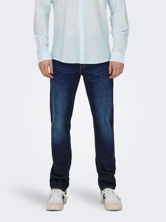 Only & Sons Slim-fit-Jeans ONLY & SONS ONSLOOM SLIM JAX DBD 9138 DCC DNM NOOS, Herren, Gr. 29, L&auml;nge 30, blau (dunkelblau denim), Denim/Jeans, Obermaterial: 93% B