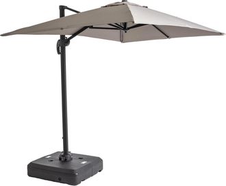 Oviala Parasol 2x3m Taupe 360&deg; Inclinable + Base con Ruedas