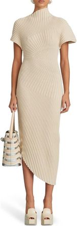 Cult Gaia Chrysta Turtleneck Rib Midi Sweater Dress in Beach at Nordstrom, Size Large