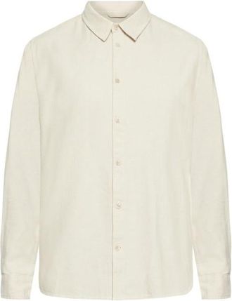 Knowledge Cotton Apparel Regular Fit Heavy Twill Flannel Hemd für Herren | beige/weiß