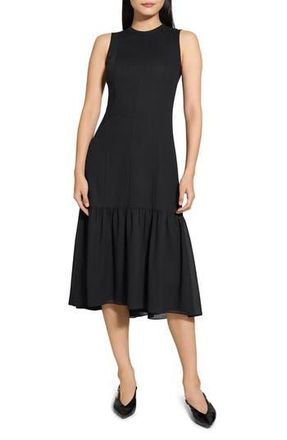 Theory Tier Tie Back Midi Dress in Black at Nordstrom Rack, Size 6