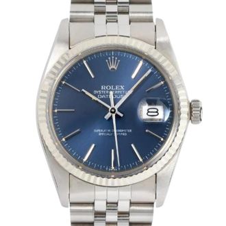 Rolex Pre-owned Oyster Perpetual Datejust 36 Ref. 16014 - Dames - Vintage Horloges - Blauw - ONE Size - Vintage