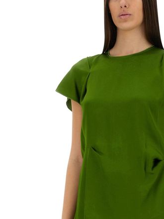 Victoria Beckham Folded Acetate-Viscose Blouse - Green