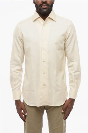 Corneliani ID Houdstooth Patterned Cotton Shirt size 41