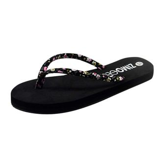 Generic 2026 Flip Flops Women Sandals Summer Cake Slip- Floral Flip-Flops Shoes Fashion Sponge Womens Slipper (Black, 4.5)