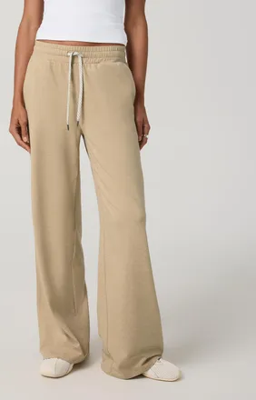 Vuori Clothing Halo Essential Wideleg Pants | Khaki Heather | XS, Size Extra Small