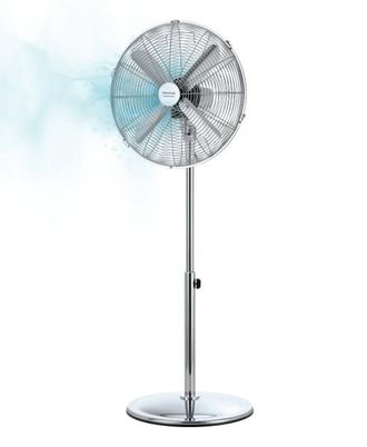 Cecotec Cecotec - Ventilador De Pie Energysilence 620 Retrostyle. 50 W, Acabado En Cromado, Di&aacute;metro 16 Con 4 Aspas, 3 Velocidades, Oscilaci&oacute;n, Altura Ajustab
