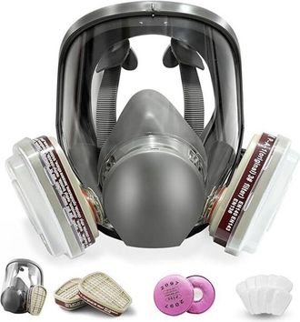 OEM Mascarilla Respiratoria Reutilizable Con Filtros, M&aacute;scara Antig&aacute;s Protectora, M&aacute;scara Antipolvo Para Pintura, Soldadura, Humos Org&aacute;nicos, Lijado Y Gra