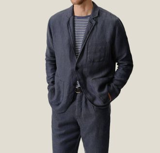 Alex Crane Alta Twill Blazer In Indigo
