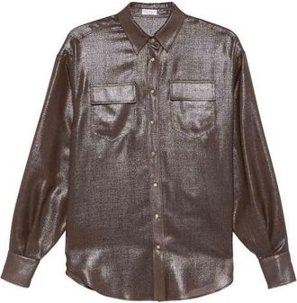 Brunello Cucinelli Brown Wool Blend Shirt