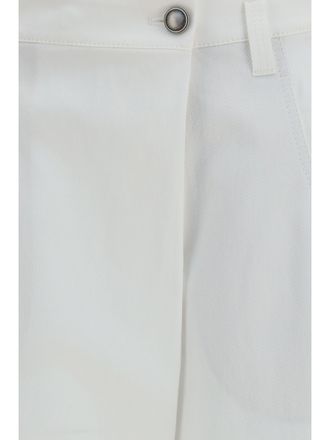 Brunello Cucinelli Womens Trousers Straight-Leg Cotton Natural