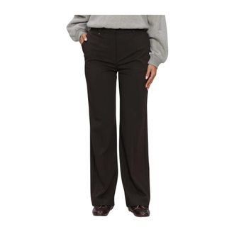 Tommy Hilfiger Rechte broek van viscosemix - Dames - Broeken - Bruin - Maat: S Viscose