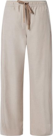 Lacoste flannel trousers - women - Recycled Polyester/Cotton/Elastane/Viscose - 34 - Neutrals