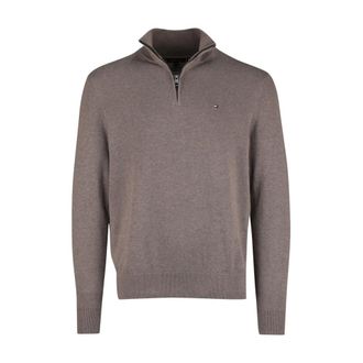 Tommy Hilfiger Truien & Vesten, Heren, Bruin, S, Katoen, Cotton Cashmere Quarter-Zip Sweater