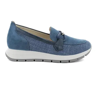 Igi & Co Loafers, female, Blue, 6 UK, Woven Texture Moccasins with Chic Style