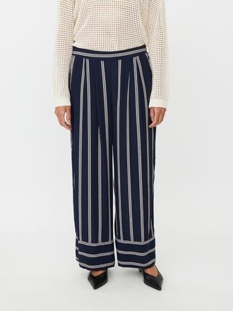 Masai MaPattys Striped Wide Leg Trousers in Navy Blazer at Nordstrom, Size X-Small