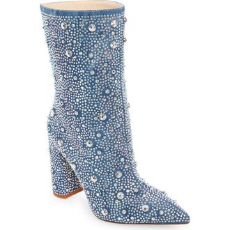 Azalea Wang Admiral Pointed Toe Bootie in Denim at Nordstrom Rack, Size 7.5