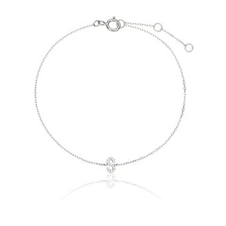 Lily & Roo Silver Diamond Style Miniature Initial Letter Bracelet