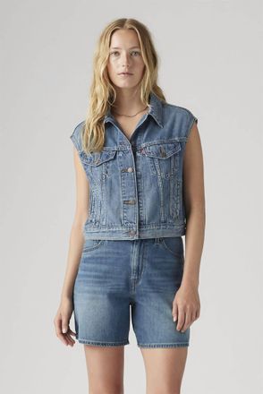 Levi's Shrunken 90S Trucker Jacket Vest In Stop Flaxing