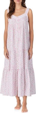 Eileen West Ballet Sleeveless Cotton Nightgown in White Daisy at Nordstrom, Size Xx-Small