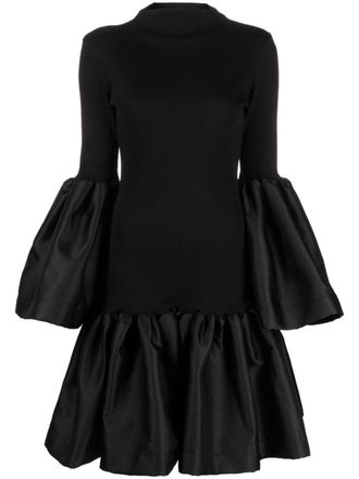 Marques Almeida Abito midi con balza - Nero