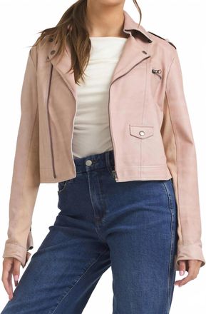 Jakett Piper Patina Leather Jacket In Pink