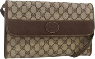 Gucci Pre-owned Cross Body Bags, female, Beige, Size: ONE SIZE Pre-owned Vintage GG Canvas Shoulder Bag