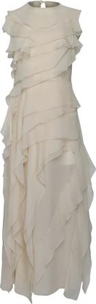 Altuzarra Abito midi Gigi con ruches - Toni neutri