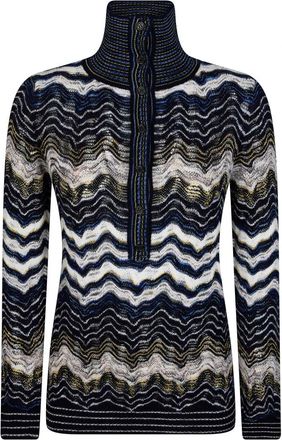 Missoni Maglia ML Collo Alto - Dames - Coltruien - Blauw - 2XS - Truien & Vesten