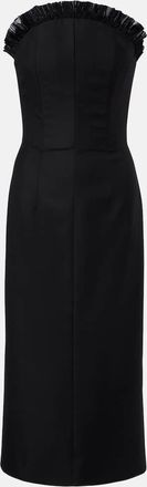 Alexander McQueen Vestido de c&oacute;ctel de gabardina de lana con volantes