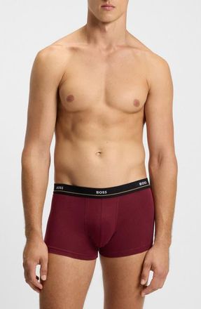 BOSS Assorted 5-Pack Essential Stretch Cotton Trunks in Black/Red/Grey/Navy at Nordstrom, Size Xx-Large