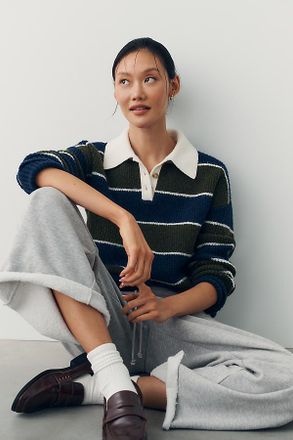 Sundry Long-Sleeve Rugby Pullover