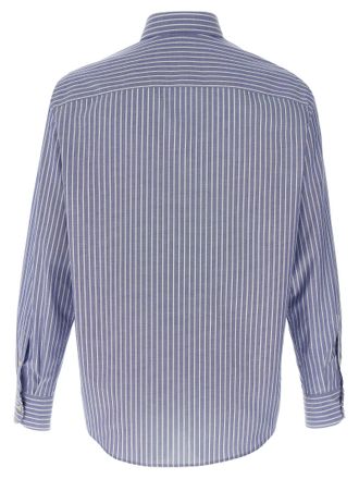 Valentino Garavani Striped Oxford Cotton Shirt - Navy