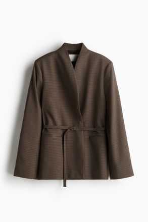 H&M Blazer mit G&uuml;rtel - Brown