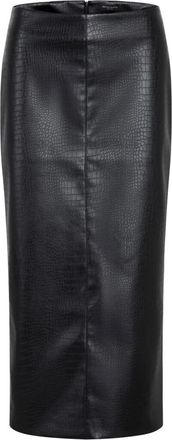 Bruuns Bazaar Embossed Crocobbtuanella Rok - Dames - Midirokken - Zwart - XS - Rokken