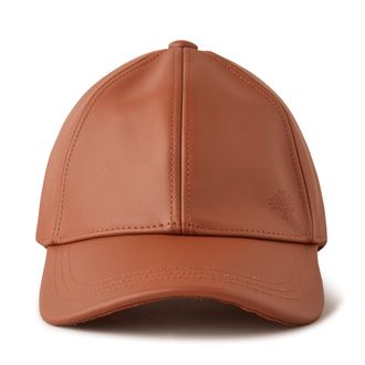 Mulberry Leather Baseball Cap - Oak