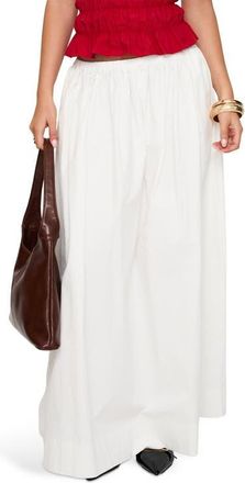 Princess Polly Felipa Low Rise Cotton Maxi Skirt in White at Nordstrom, Size 10
