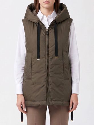 Max Mara Padded Technical Fabric Vest with Hood and High Neck