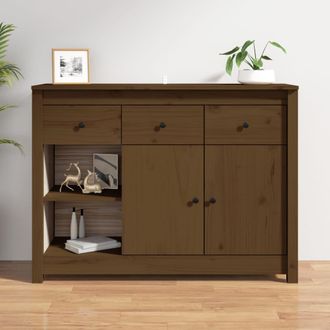 vidaXL Vidaxl - Aparador De Madera Maciza De Pino Marr&oacute;n Miel 100x35x74 Cm
