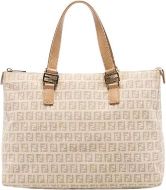 Fendi Pre-owned Vintage Tote - Dames - Vintage Shopper - Beige - ONE Size - Leer - Vintage