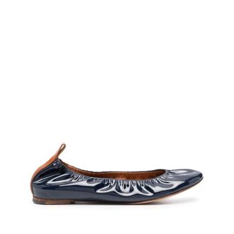 Lanvin Schoenen, Dames, Blauw, 36 EU, Leer, De Ballerina Flat In Lakleer