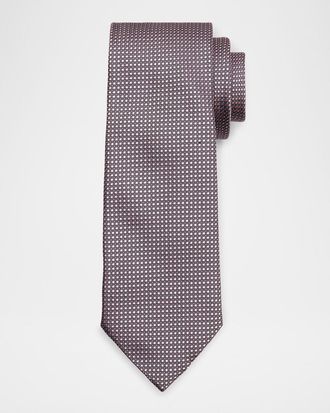 Ermenegildo Zegna Mens Micro-Neat Silk Tie