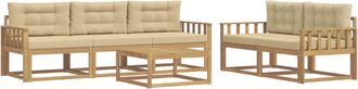 vidaXL Conjunto De Sof&aacute;s De Exterior 6 Uds. Y Beige Vidaxl