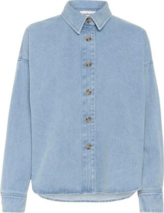 Soaked In Luxury Lichtblauwe Denim Overshirt Blouse - Dames - Spijkeroverhemden - Blauw - L - Denim - Overhemden