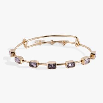 Alex and Ani June Birthstone Emerald Cut Bangle in Gold at Nordstrom