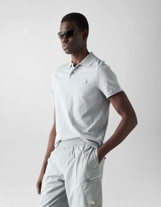 Moose Knuckles Mens Moose Knuckles Everett Mens Polo - Dusty Jade 1909 - Grey - Size: 38