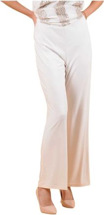 Frank Lyman Design Pull-On Jersey Pant 038 - Dames - Wijde Broeken - Beige - M - Polyester - Broeken