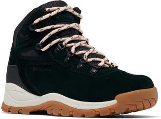 Columbia Newton Ridge Amped Waterproof Hiking Boot in Black/Blush Rose at Nordstrom, Size 8.5