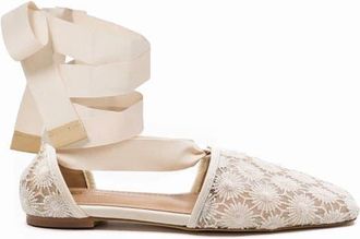 Andrea Gomez Desi Raffia Flat in Off White at Nordstrom, Size 39.5